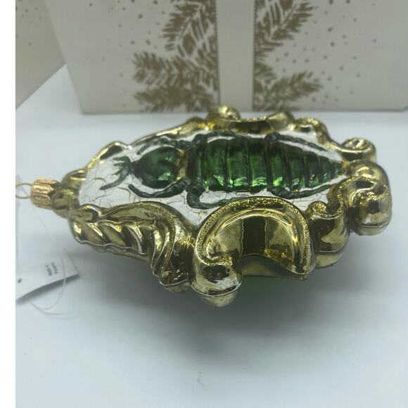 Vintage Large Glass Green‎ Scarab Bug Ornament Trimsetter, Poland NIB - Picture 4 of 8